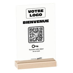 Plaque accueil Bienvenue, votre séjour personnalisée en acrylique