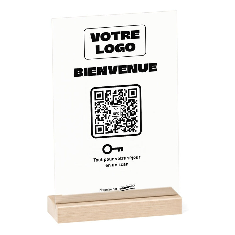 Plaque Accueil « Bienvenue, votre séjour » Acrylique