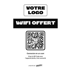 Plaque wifi Wifi offert personnalisée LED socle bois