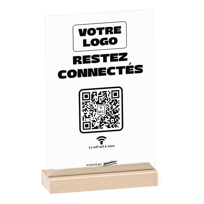 Plaque Wifi « Restez connectés » Acrylique